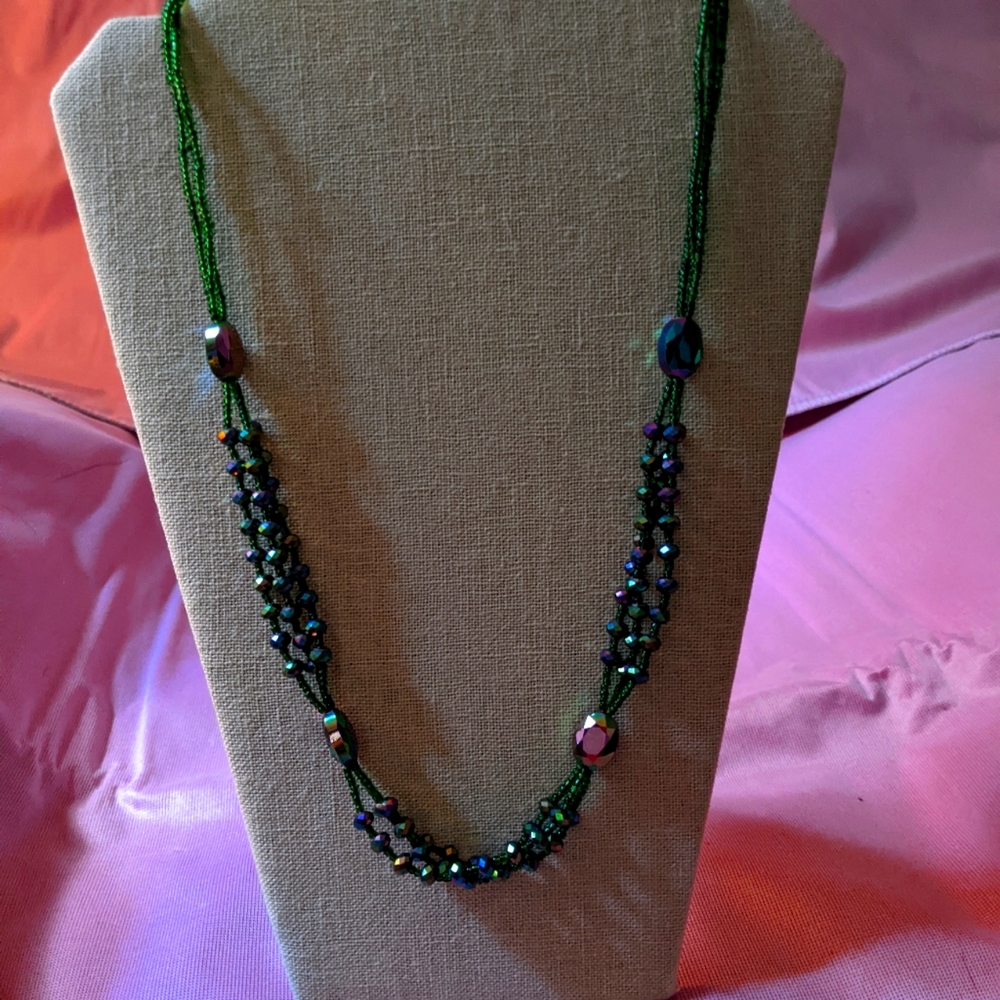 Vintage Faux Emerald Necklace
